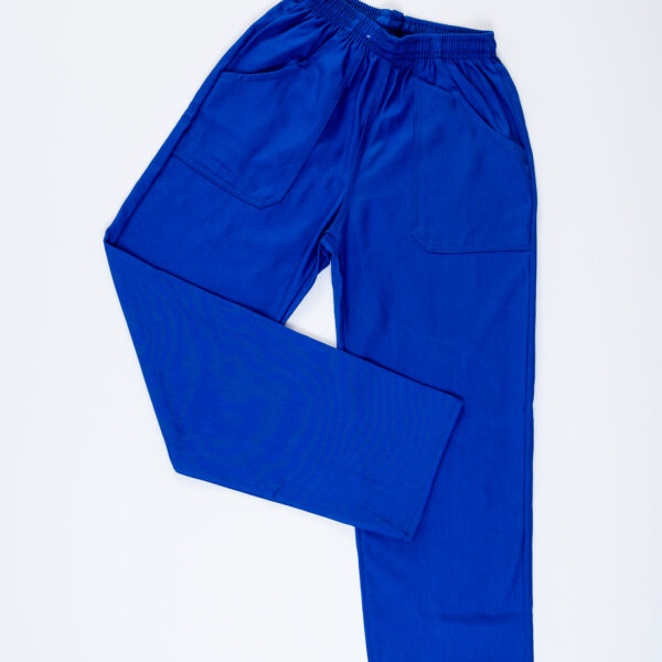 Calça azul brim elástico total 1