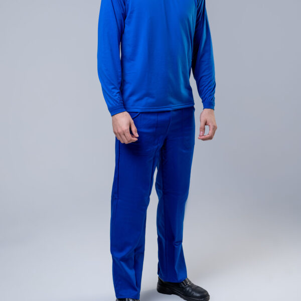 Calça azul brim elástico total 2