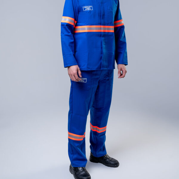 Camisa azul de refletivo laranja 2
