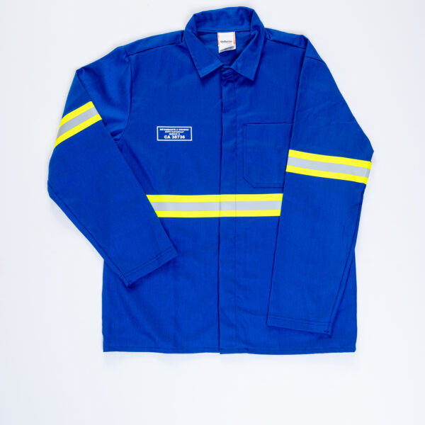 Camisa azul de refletivo verde 1