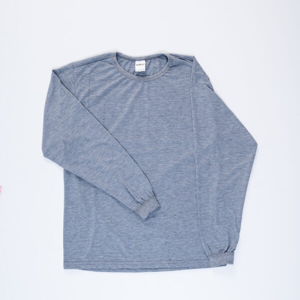 Camiseta cinza mescla manga longa 1