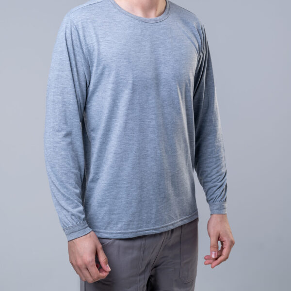 Camiseta cinza mescla manga longa 3